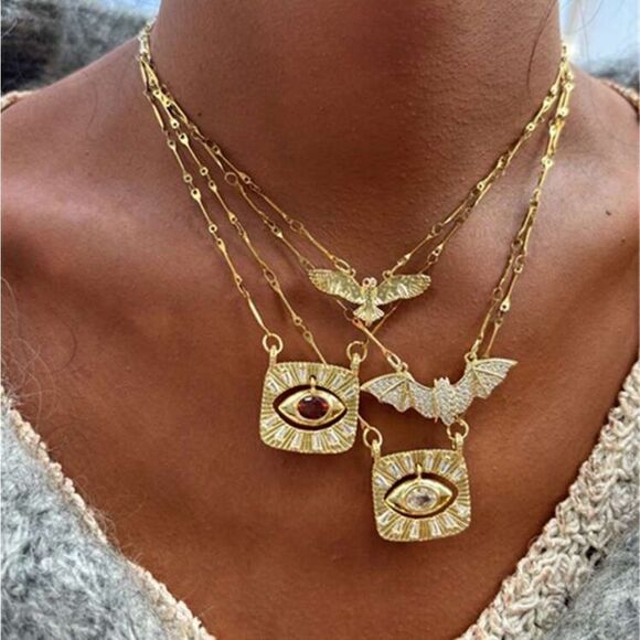 Statement evil eye necklace N705 - Picture 1 of 6